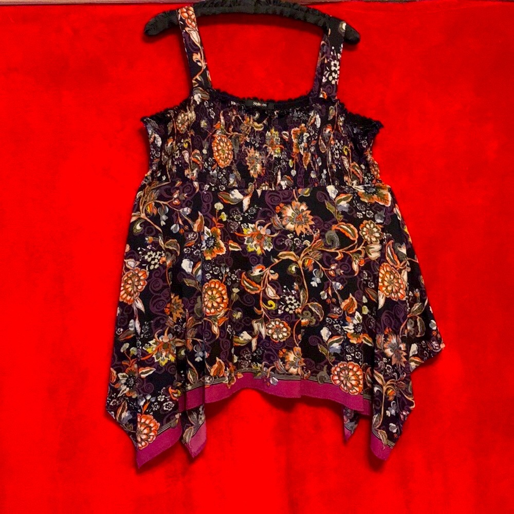 Style&Co two strap shoulder asymmetrical blouse